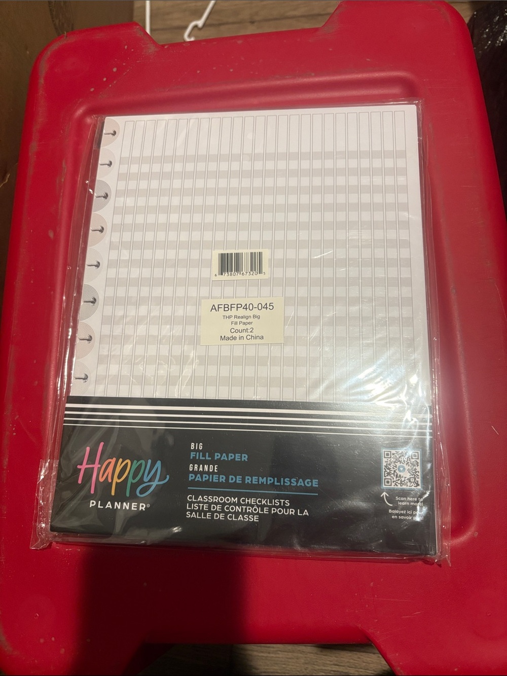Happy Planner Big Fill Paper - White with Multicolor Logo